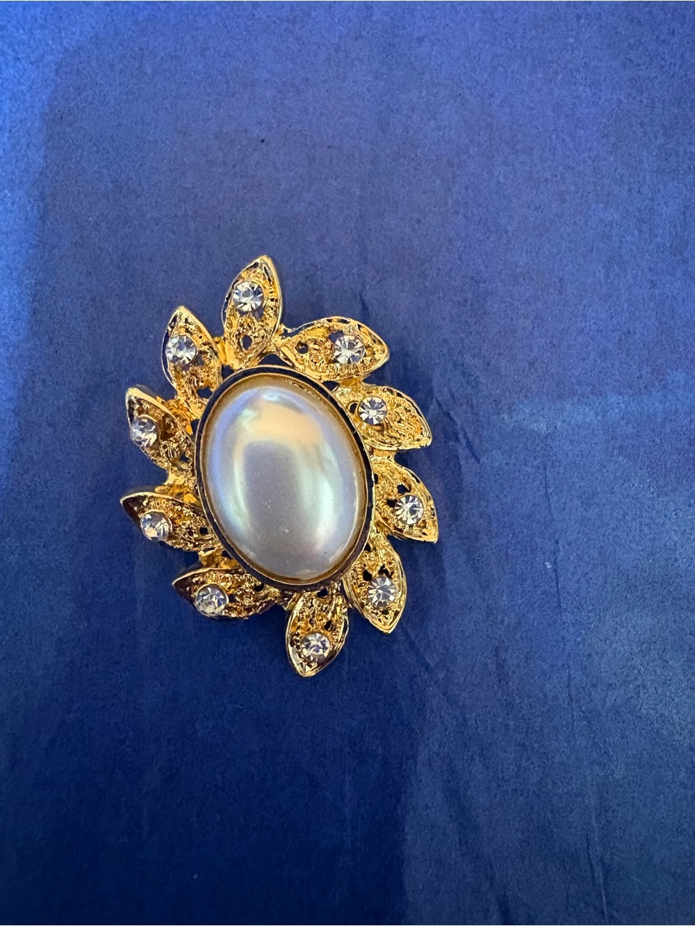 Gold-Tone Pearl & Crystal Sunburst Brooch - Women Jewelry